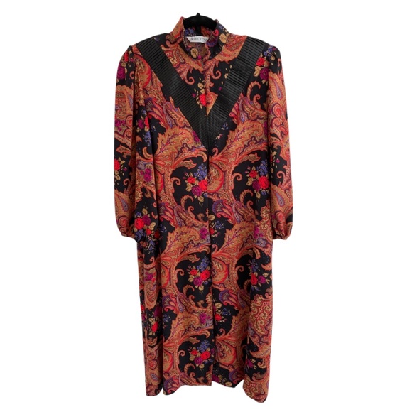 Model's Coat House Coat MuuMuu Size Small Floral Zip Front Robe Vintage - Picture 1 of 4